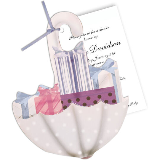 It's Raining Gifts Die-cut Invitations
